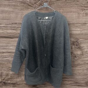 Divided by H&M Black Textured Jacket Coat Women’s Size 14